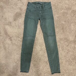 American Eagle Outfitters Women's Olive Green Skinny Jeans